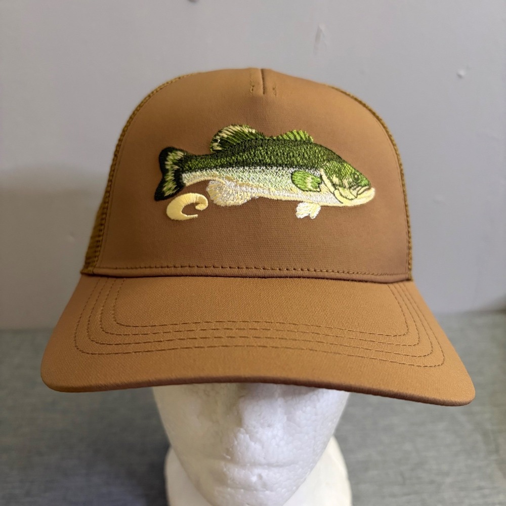 Costa Del Mar‎ Trucker Hat Mens OS Working Brown Bass Stitched Mesh Snapback Cap